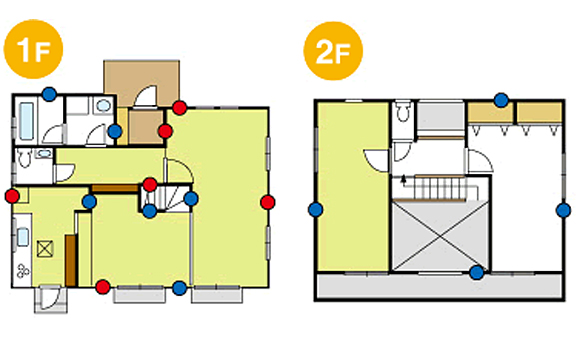 新築時の施工事例 1F 2F